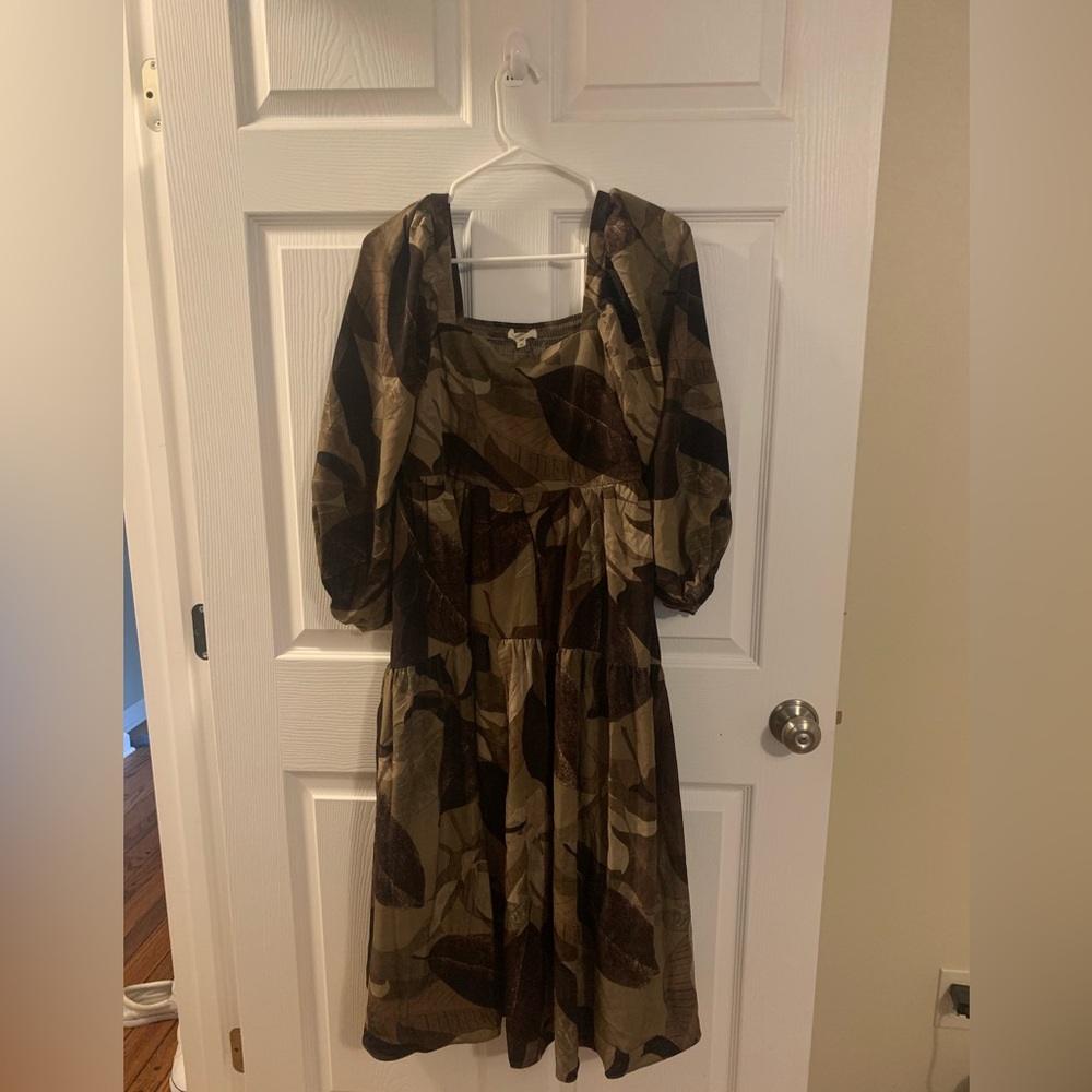Brown midi dress